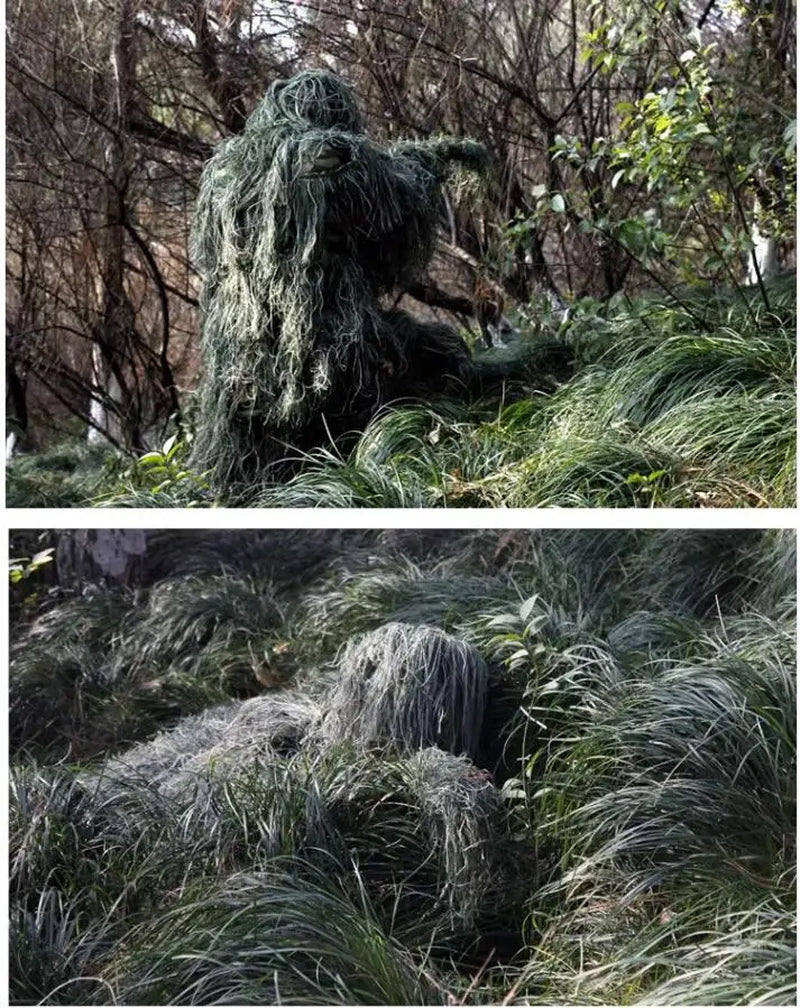 5Pcs Adult Ghillie Suit Hunter Camouflage Clothing Gillie Suit Hunting Suit Birding Clothes
