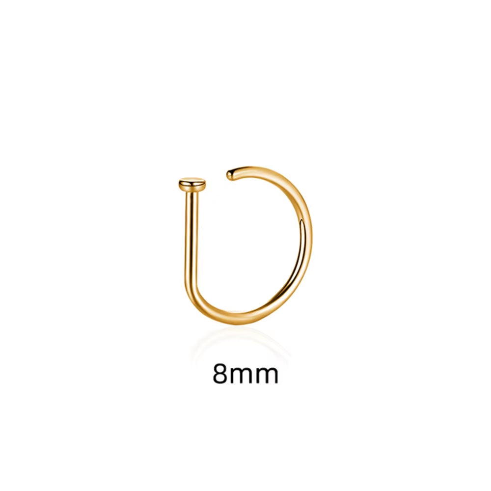Women Men Fake Piering Nose Ring Earrings Fashion Punk Non Piercing Nose Clip Stainless Steel Perforation Septum Body Jewelry