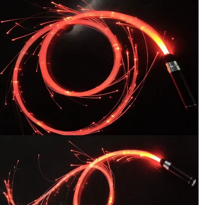 LED Fiber Optic Whip Rechargeable Fiber Optical Pixel Light-Up Whip Light Flow Toy F/Dance Party Lighting Show Rave EDM Music