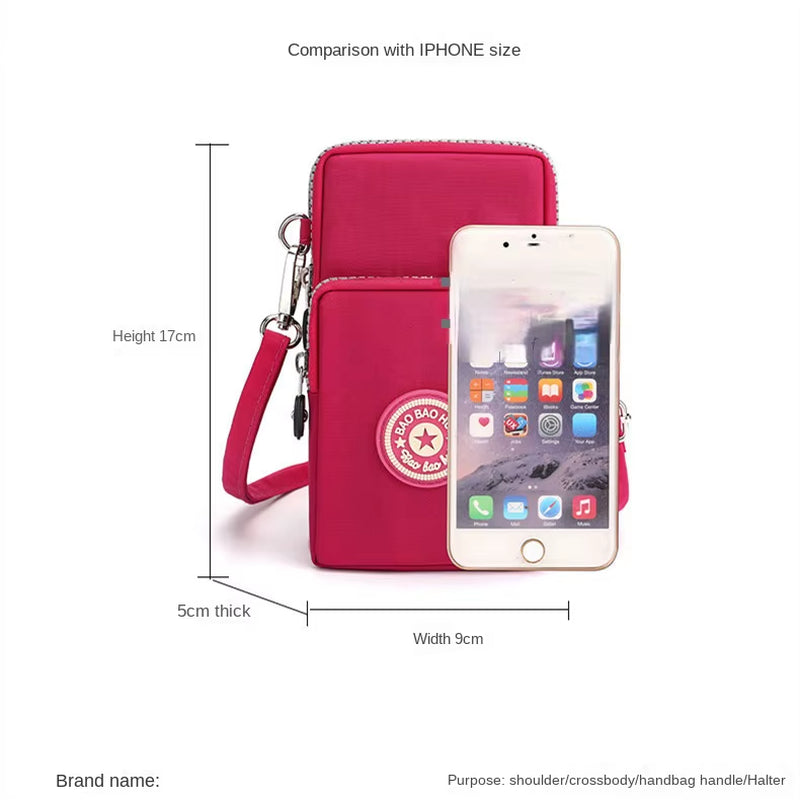 New Sports Wallet Phone Bag for Mobile Shoulder Bag Pouch Case Belt Handbag Purse Coin Wallet Retro Key Holder Small Money Bags