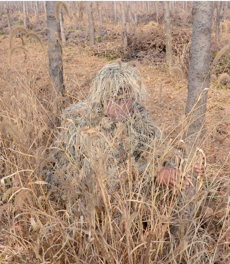 5Pcs Adult Ghillie Suit Hunter Camouflage Clothing Gillie Suit Hunting Suit Birding Clothes
